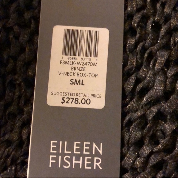 Bronze NEW WITH TAG ELIEEN FISHER🧚🏽KNOTTED OPEN TWIST TOP🧚🏽Size Medium - Picture 6 of 8